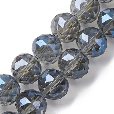 Transparent Electroplate Glass Beads Strands EGLA-N002-34D-F04-1