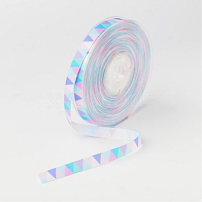Triangle Pattern Polyester Grosgrain Ribbon SRIB-O003-02-1