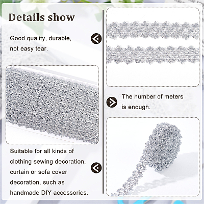 Filigree Polyester Lace Trim OCOR-WH0074-96B-1