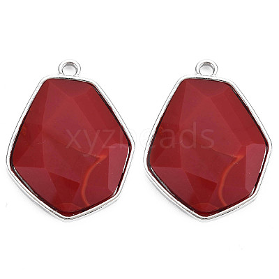 Faceted Glass Pendants PALLOY-N167-01-03P-RS-1