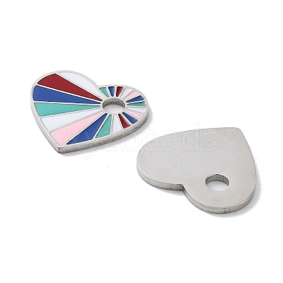 304 Stainless Steel Enamel Pendants STAS-P339-17P-01-1
