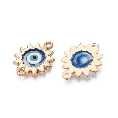 Alloy Enamel Blue Evil Eye Links Connector Charms with Resin ENAM-N071-03F-G-1