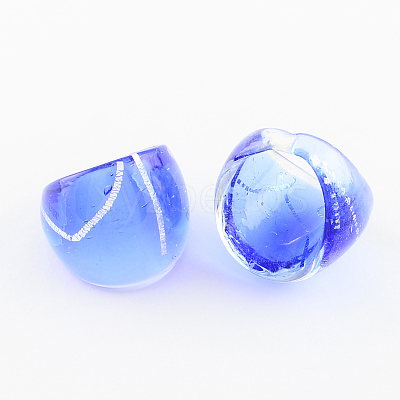 Handmade Silver Foil Lampwork Wide Band Rings RJEW-Q150-M09-B-1