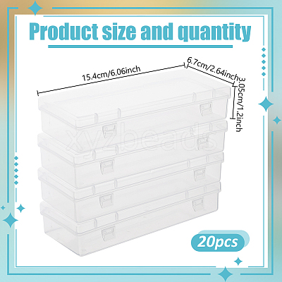 20Pcs Plastic Packing Boxes with Hinged Lid CON-GO0001-09-1