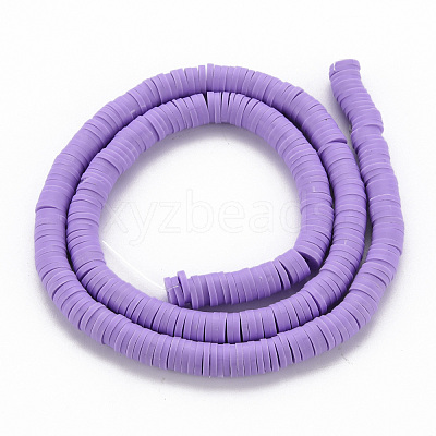 Handmade Polymer Clay Bead Strands CLAY-T002-6mm-57-1