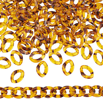 Leopard Print Pattern Resin Linking Rings FIND-AR0003-06-1