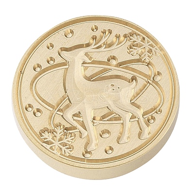 Christmas Series Wax Seal Brass Stamp Head LS-AJEW-M037-01G-16-1