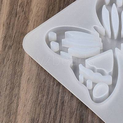 Rectangle with Butterfly Pattern DIY Pendant Silicone Molds DIY-G114-04-1