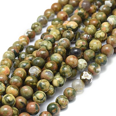 Natural Rhyolite Jasper Beads Strands G-F674-03AB-8mm-1