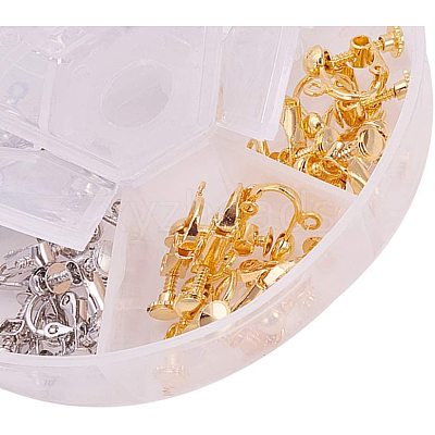 Brass Screw Clip Earring Converter KK-PH0021-02M-1