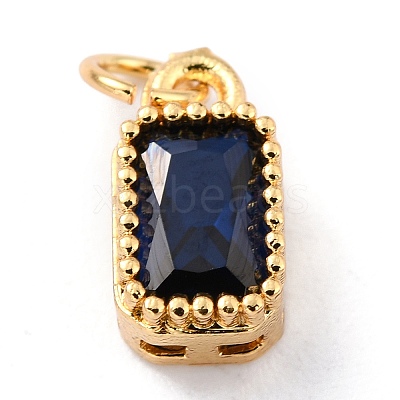 Real 18K Gold Plated Brass Inlaid Cubic Zirconia Charms LS-ZIRC-L100-075G-05-1