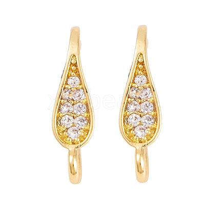 Rack Plating Brass Cubic Zirconia Earring Hooks KK-S374-05G-02-1