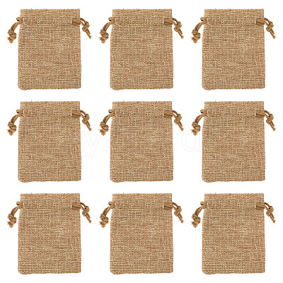 20Pcs Rectangle Polyester Imitation Burlap Packing Pouches Drawstring Bags ABAG-TA0001-95A-1