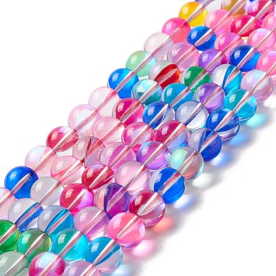 Synthetic Moonstone Beads Strands G-E573-02C-33-1