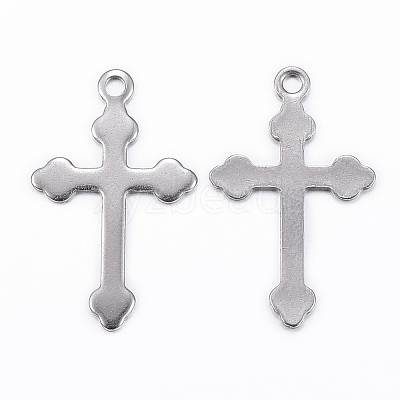 Tarnish Resistant 304 Stainless Steel Cross Pendants STAS-H397-38P-1