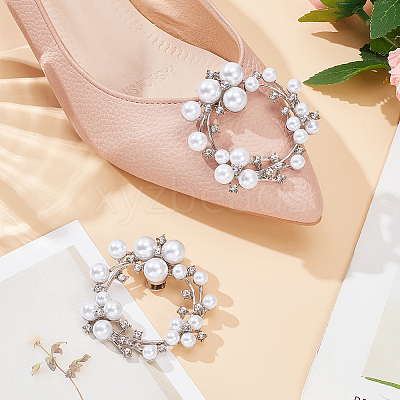 2Pcs Alloy Rhinestone Shoe Decorations FIND-GF0006-57-1