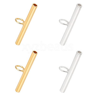4Pcs 2 Colors 925 Sterling Silver Pin to Pendant Converter STER-BBC0009-17C-1