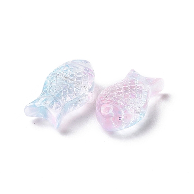 Transparent Spray Painted Glass Beads GLAA-I050-10H-1
