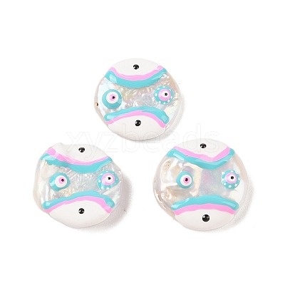Natural Keshi Pearl Enamel Beads PEAR-G014-04B-1