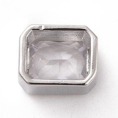 Eco-friendly Brass Micro Pave Clear Cubic Zirconia Beads KK-D079-25P-1