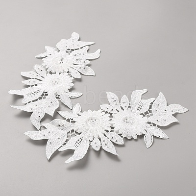 Polyester & Plastic Pearl & Rhinestone Ornament Accessories PATC-WH0008-104B-1