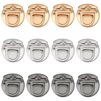 12Pcs 3 Colors Iron Bag Tuck Lock Clasp IFIN-ME0001-27-1