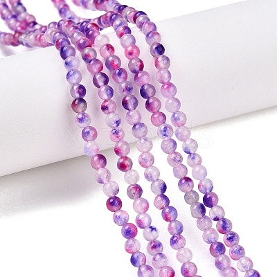 Dyed Natural White Jade Beads Strands G-T140-4mm-A10-1