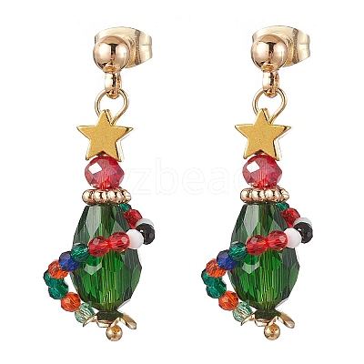 Brass with 304 Stainless Steel Earring EJEW-TA00465-1