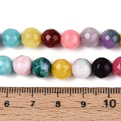Dyed Natural White Jade Beads Strands G-T139-8mm-60-09-1