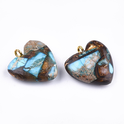 Assembled Bronzite and Imperial Jasper Pendants G-T111-04E-1