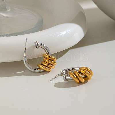 304 Stainless Steel Stud Earrings for Women JZ7724-2-1