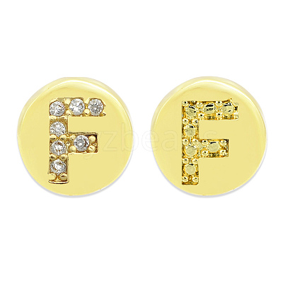 Brass Micro Pave Clear Cubic Zirconia Beads KK-T030-LA843-FX3-1