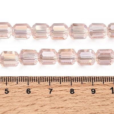 Electroplate Transparent Column Glass Beads Strands EGLA-A043-02-AB06-1