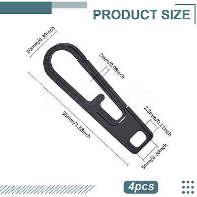 Titanium Alloy Zipper Pull Tabs PALLOY-WH0048-33B-1