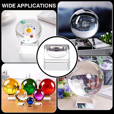 Glass Crystal Ball Display Pedestals AJEW-WH0314-623-1