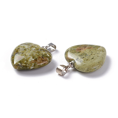 Natural Unakite Pendants G-G956-B23-FF-1