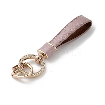 Microfiber & Zinc Alloy & Crystal Rhinestone Keychain KEYC-G062-01C-1