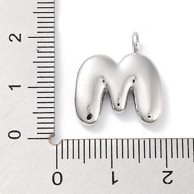 Rack Plating Brass Balloon Letter Pendants KK-C050-01P-M-1