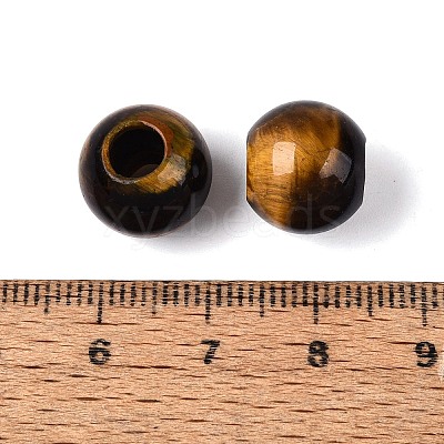 Natural Tiger Eye European Beads G-Q602-09A-05-1