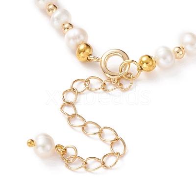 Natural White Shell Star Link Bracelets BJEW-JB05780-02-1
