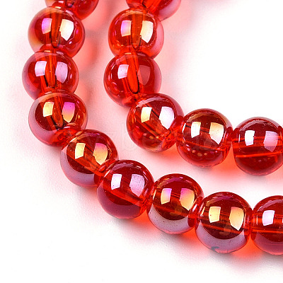 Electroplate Transparent Glass Beads Strands GLAA-T032-T6mm-AB09-1