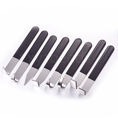 Sturdy Steel Pottery Clay Wax Carving Modeling Tool Sets TOOL-WH0019-08-1