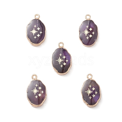 Natural Amethyst Pendants G-K333-01D-1