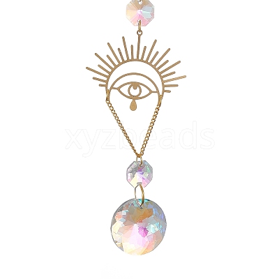 Brass & Crystal Suncatchers HJEW-G018-04A-G-1