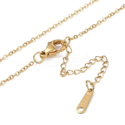 Ion Plating(IP) Initial Letter 304 Stainless Steel Pendant Necklaces NJEW-M199-01G-G-1