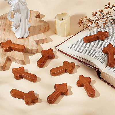 20Pcs Wooden Cross Wall Ornaments AJEW-GA0007-36-1