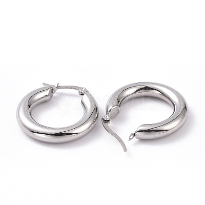 Non-Tarnish 304 Stainless Steel Chunky Hoop Earrings for Women EJEW-G298-09P-1