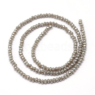 Faceted Rondelle Full Rainbow Plated Electroplate Glass Beads Strands EGLA-M004-2mm-A13-1