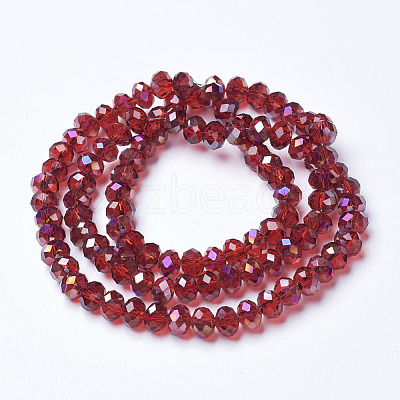 Electroplate Transparent Glass Beads Strands EGLA-A034-T4mm-F08-1