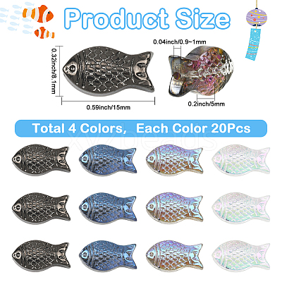 80Pcs 4 Colors Transparency Electroplate Glass Beads GLAA-SC0002-88A-1